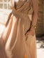Cargo Elegance Wrap Dress - Beige