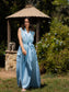Cargo Linen Maxi Dress - Baby Blue