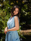 Cargo Linen Maxi Dress - Baby Blue