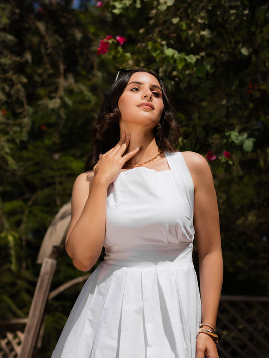 Scarlet Sophistication Dress - White