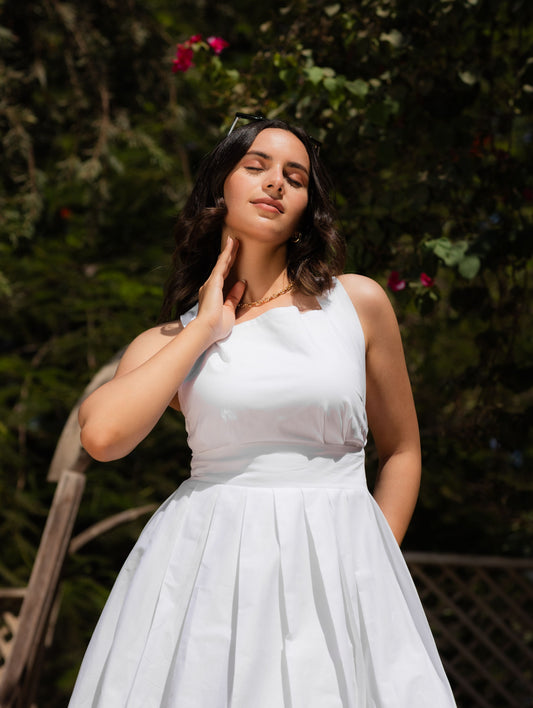 Scarlet Sophistication Dress - White