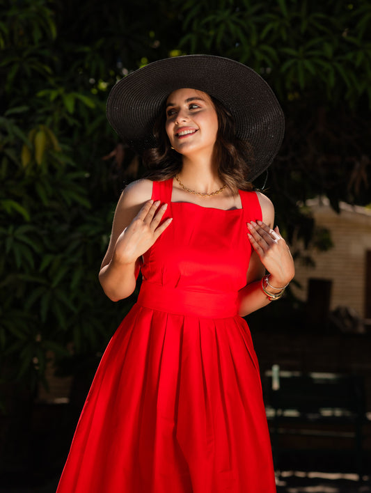 Scarlet Sophistication Dress - Red
