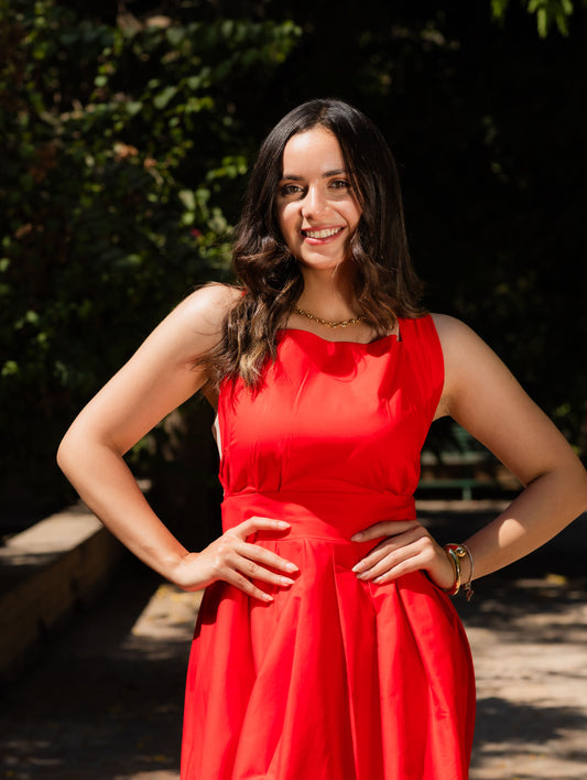 Scarlet Sophistication Dress - Red